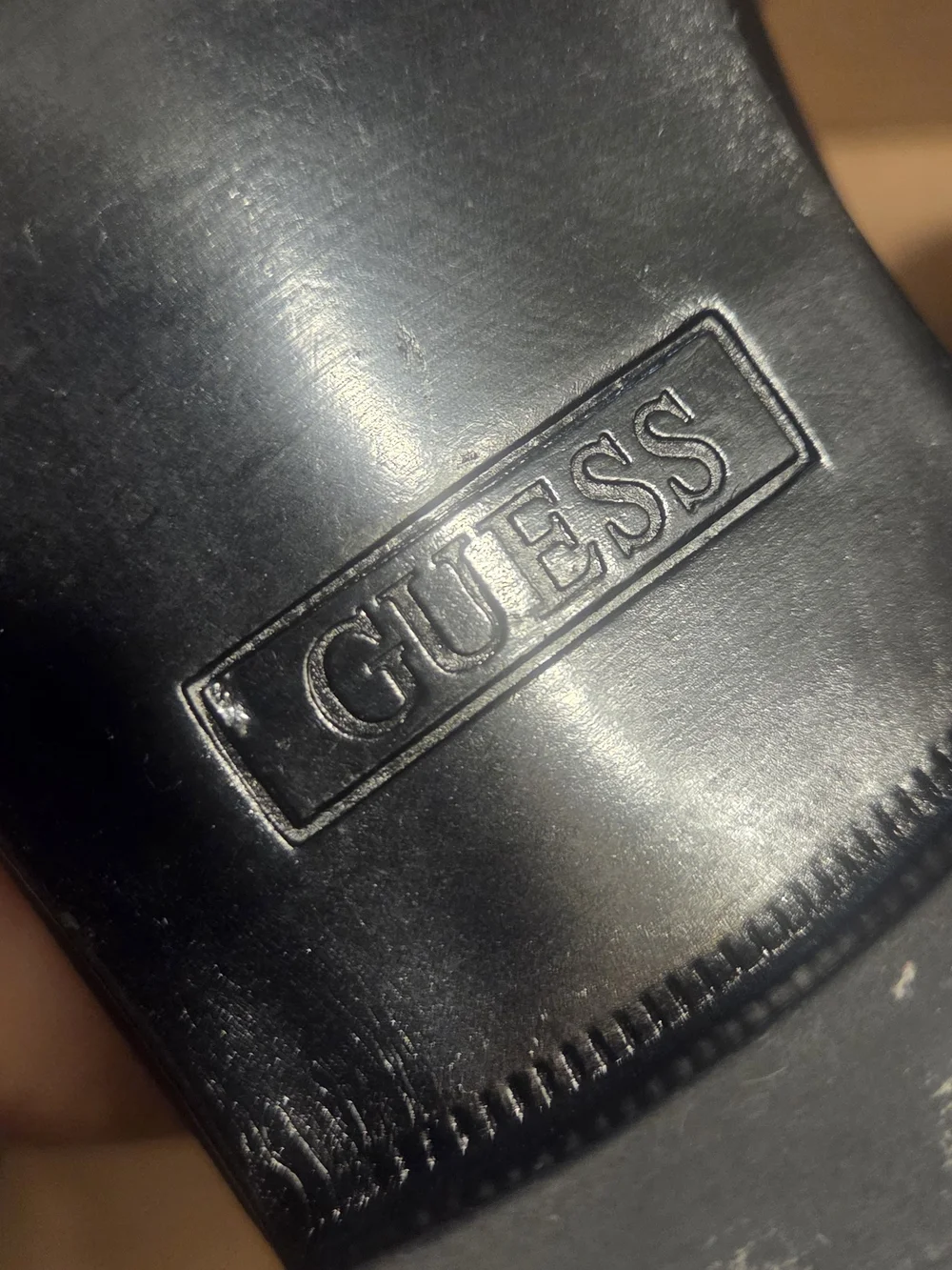 GUESS Black Quilted Slip-On Loafers with Triangle Logo
